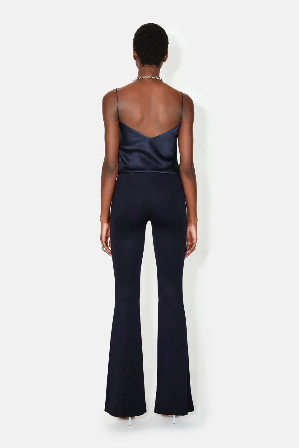 Jersey Flared Trousers - Midnight