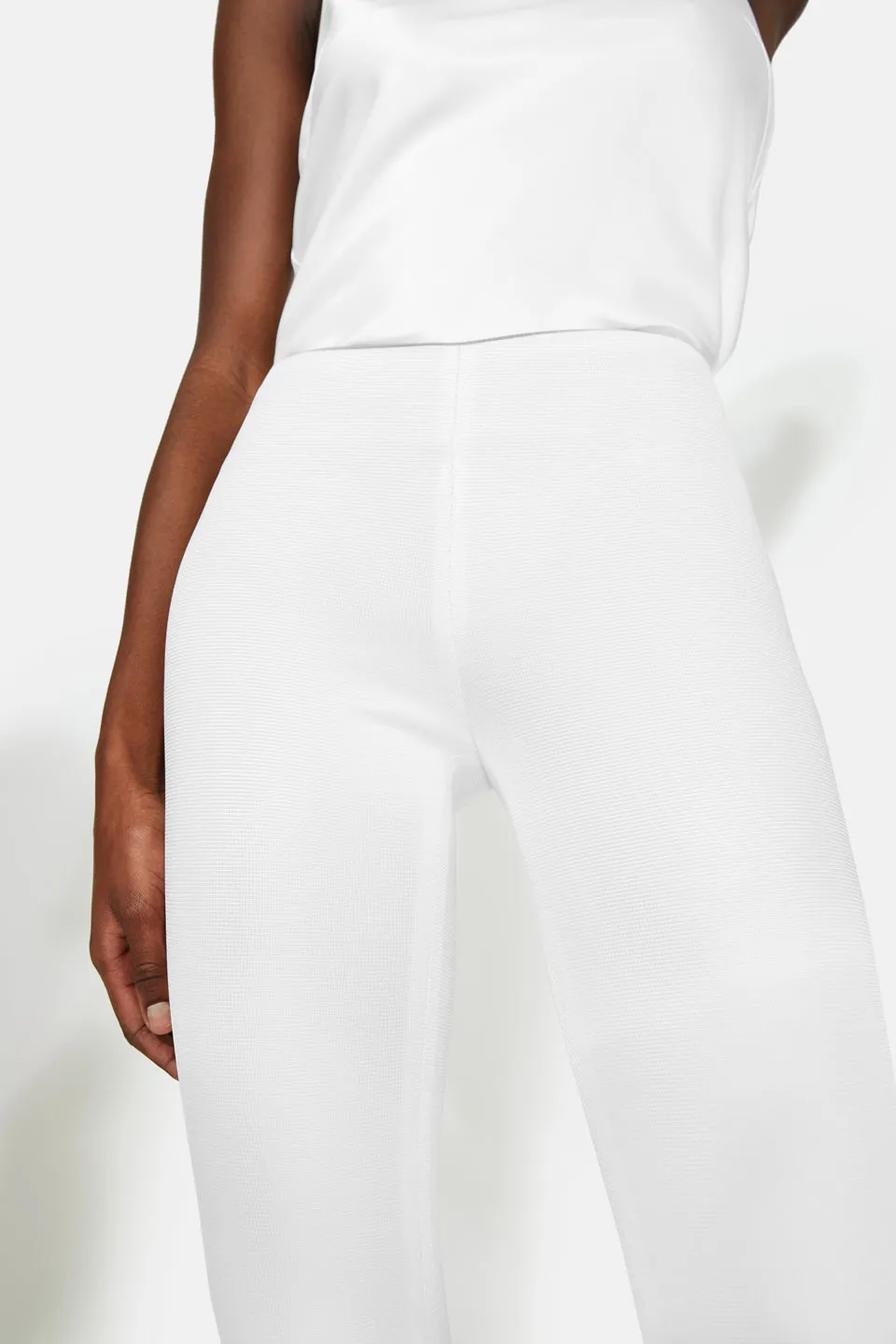 Jersey Flared Trousers - White