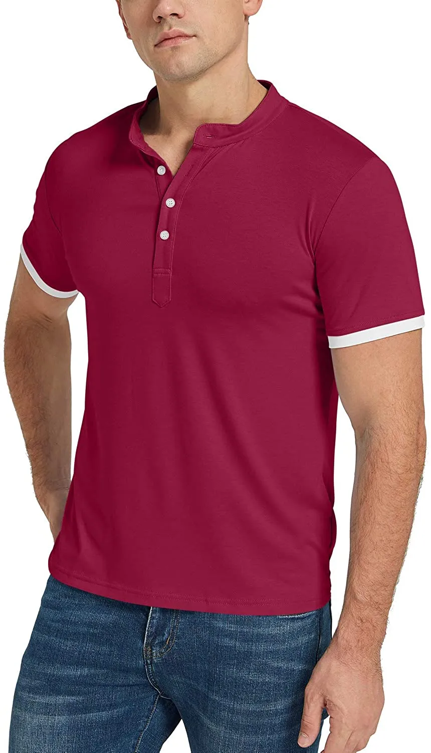 KUYIGO Mens Polo Shirt Short Sleeve Classic Sports Top Casual Workout Sports Shirts