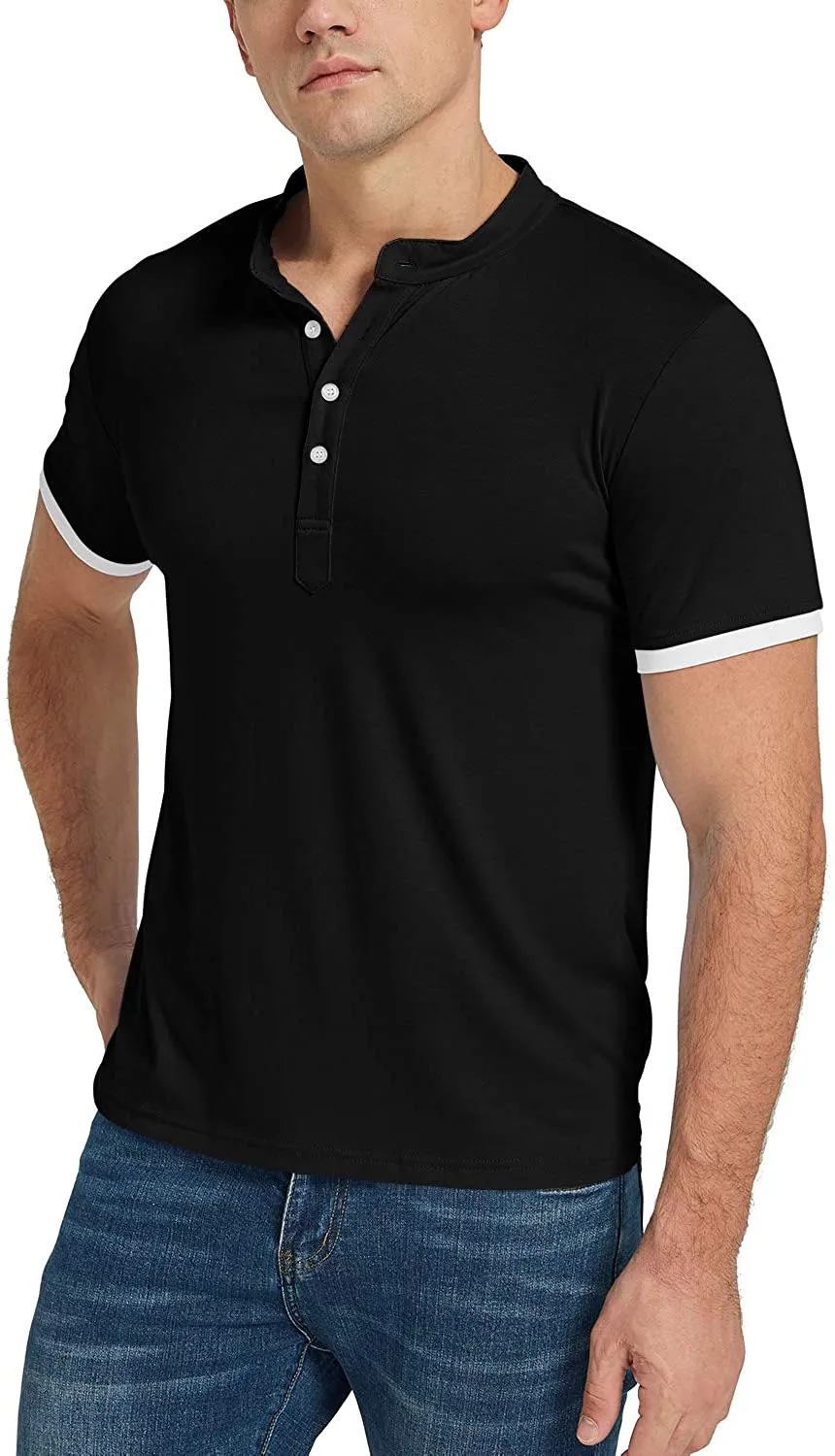 KUYIGO Mens Polo Shirt Short Sleeve Classic Sports Top Casual Workout Sports Shirts