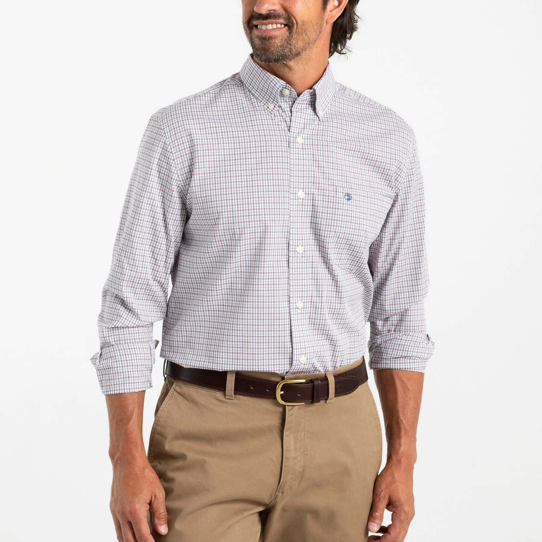 Langley Plaid Performance Poplin Sport Shirt