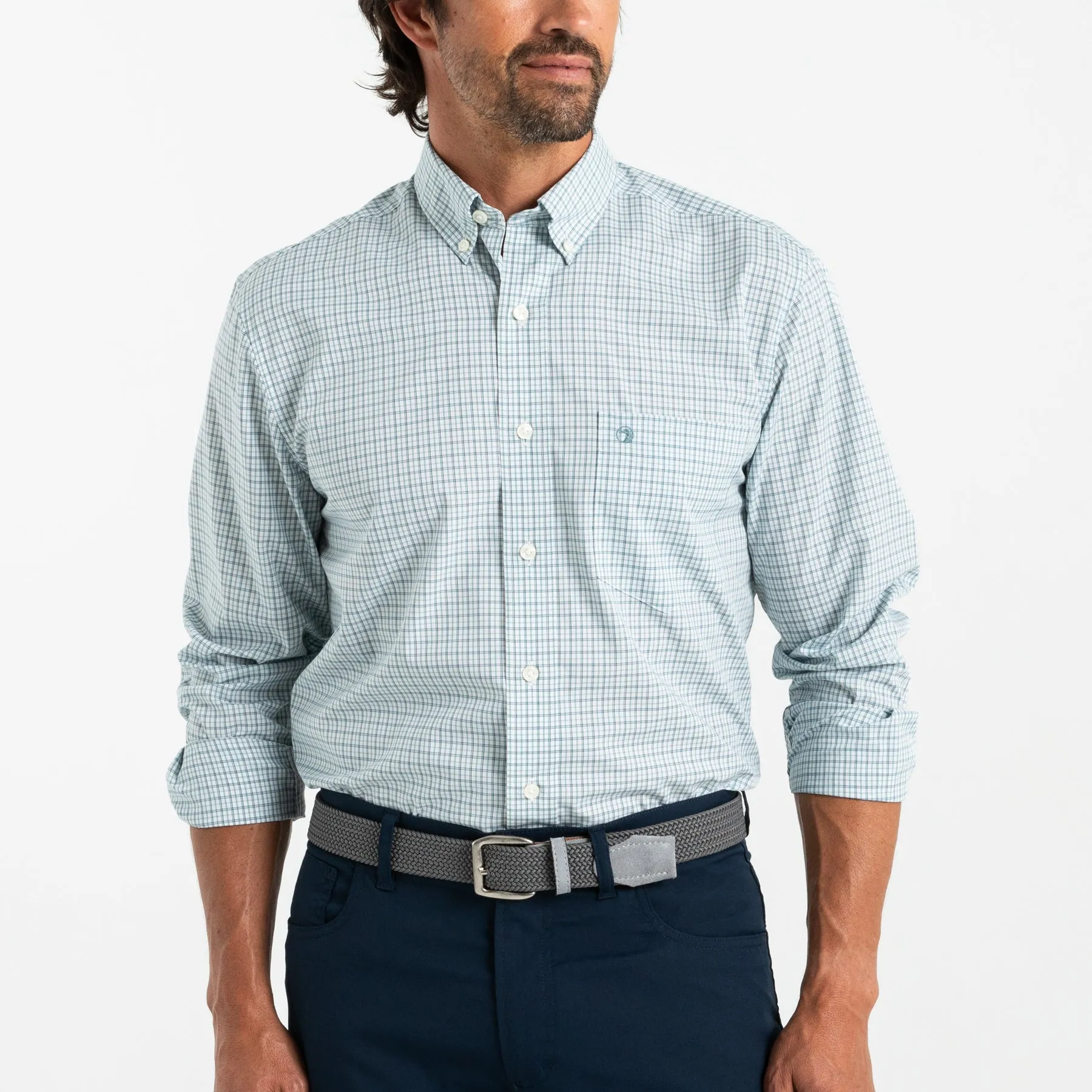 Langley Plaid Performance Poplin Sport Shirt