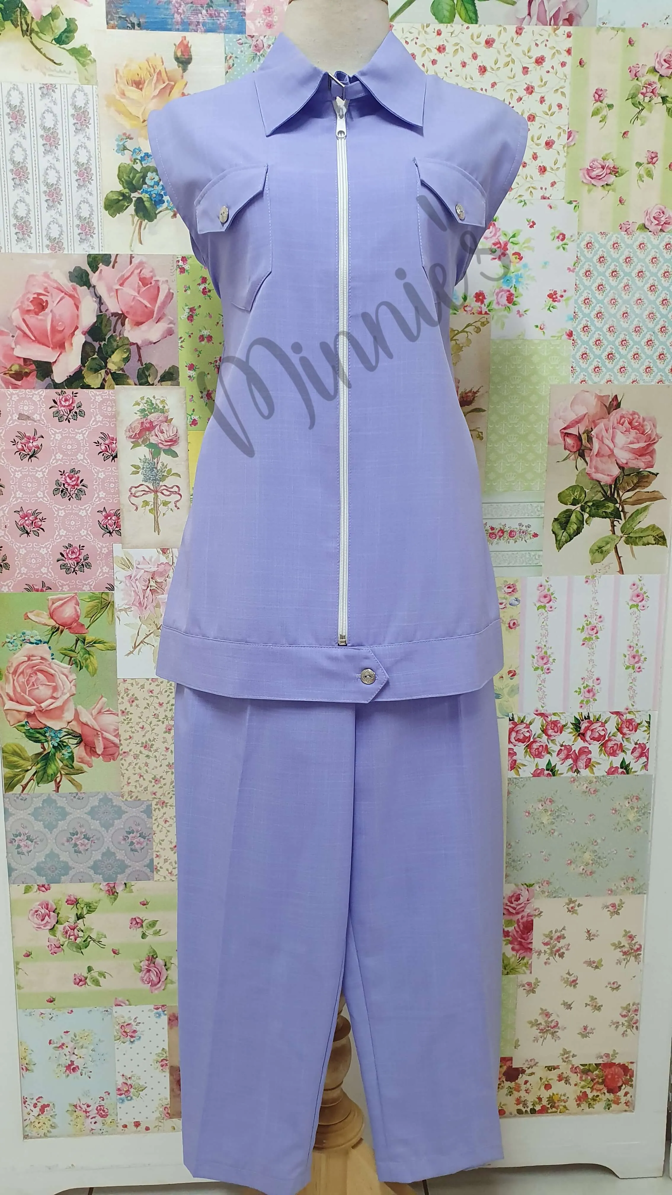 Lilac 2-Piece 3/4 Pants Set BS026