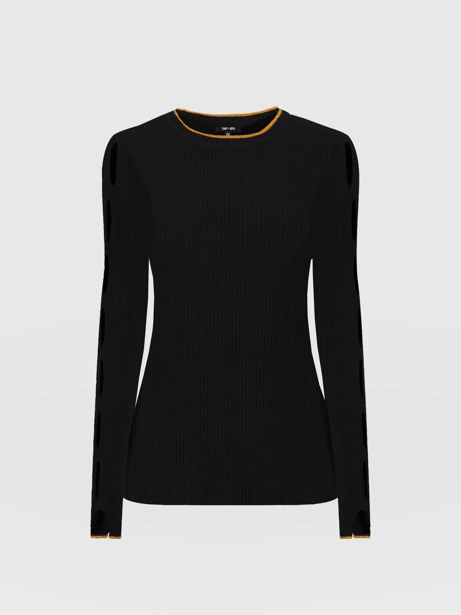 Luna Cut Out Sweater - Black Lurex