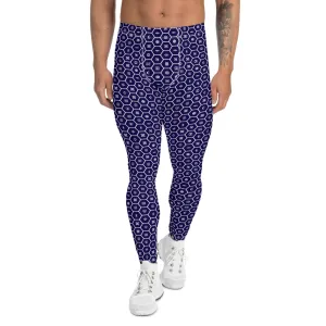 Men's African Print Adinkra Athletic Leggings for Running, Gym, Jiu-Jitsu and MMA