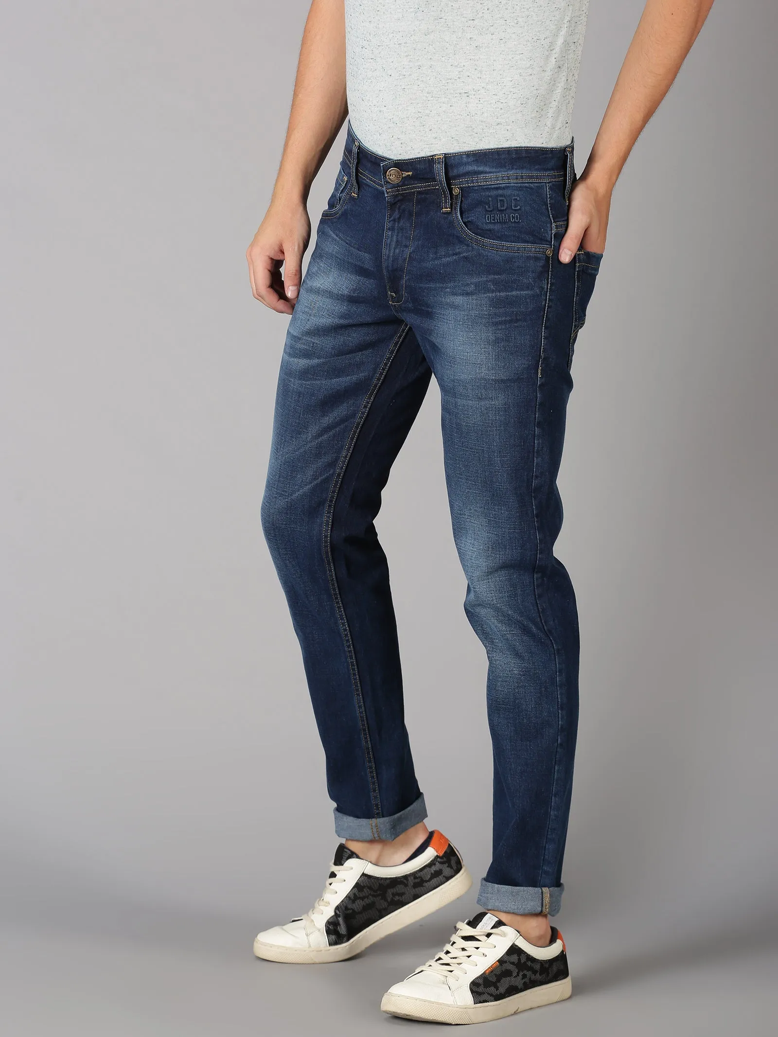 MEN'S BLUE WASHED SLIM FIT JEANS