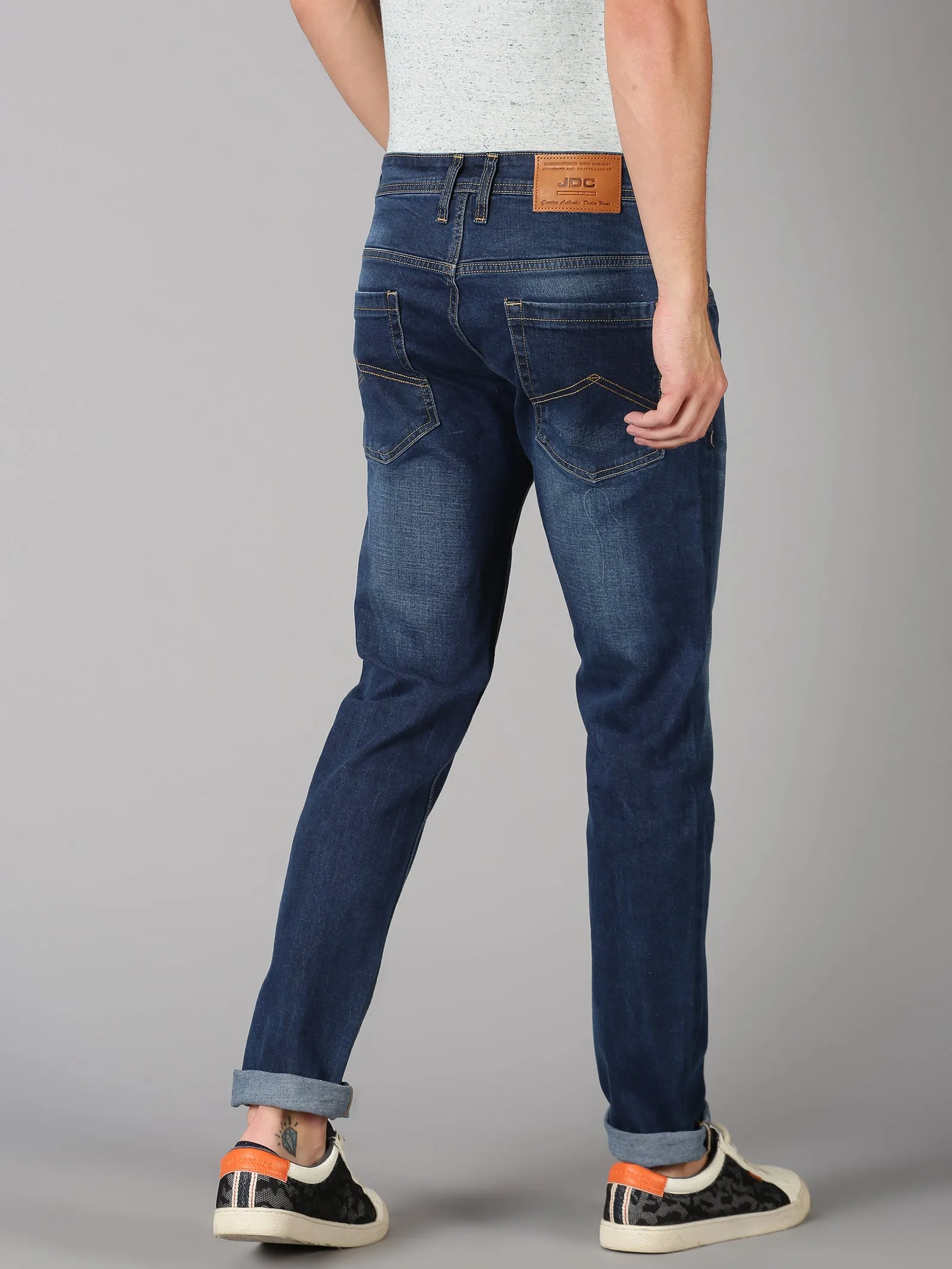 MEN'S BLUE WASHED SLIM FIT JEANS