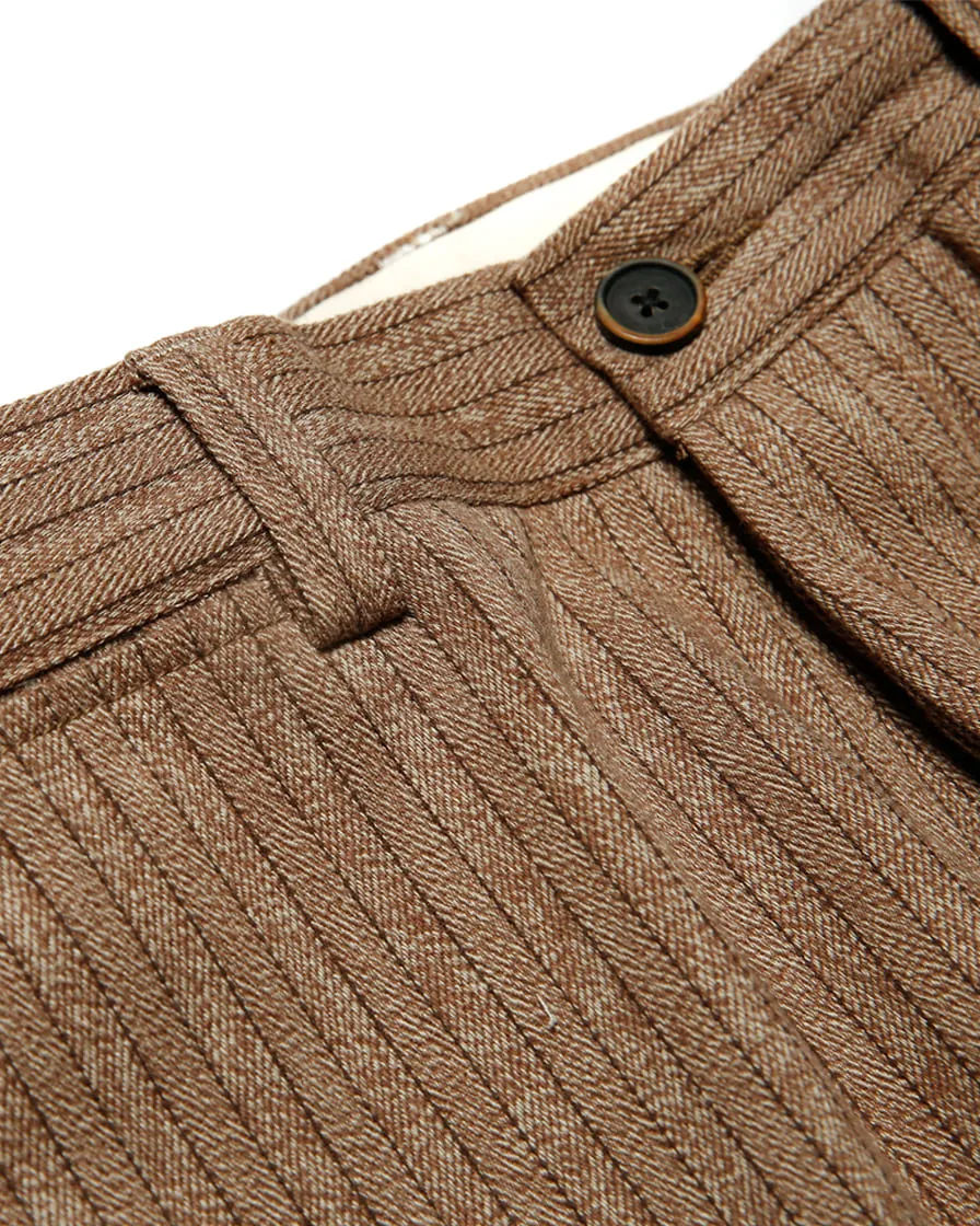 Mock Twill Pinstriped Trouser Brown