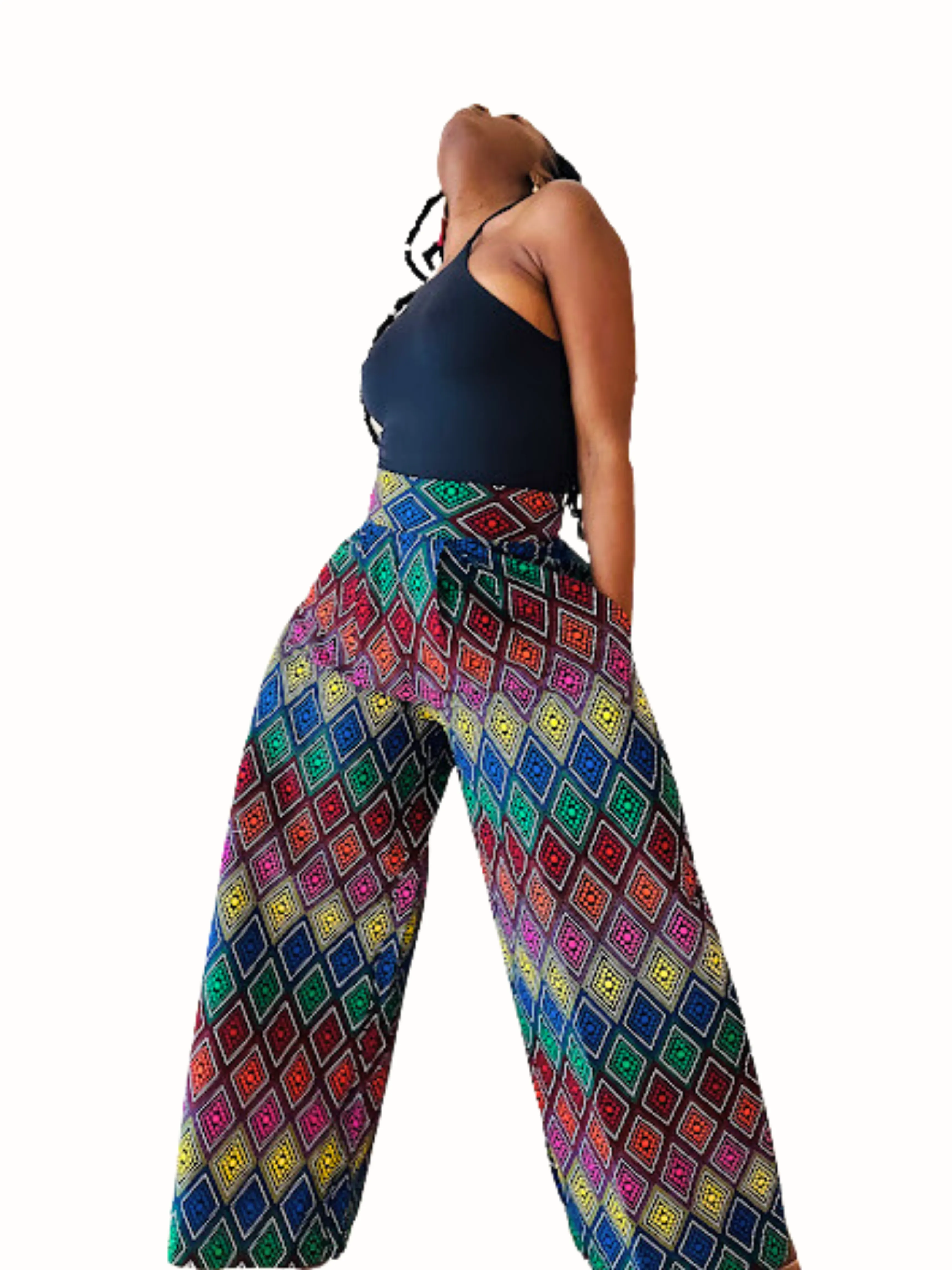 Multi-Colored African Print Palazzo Pants