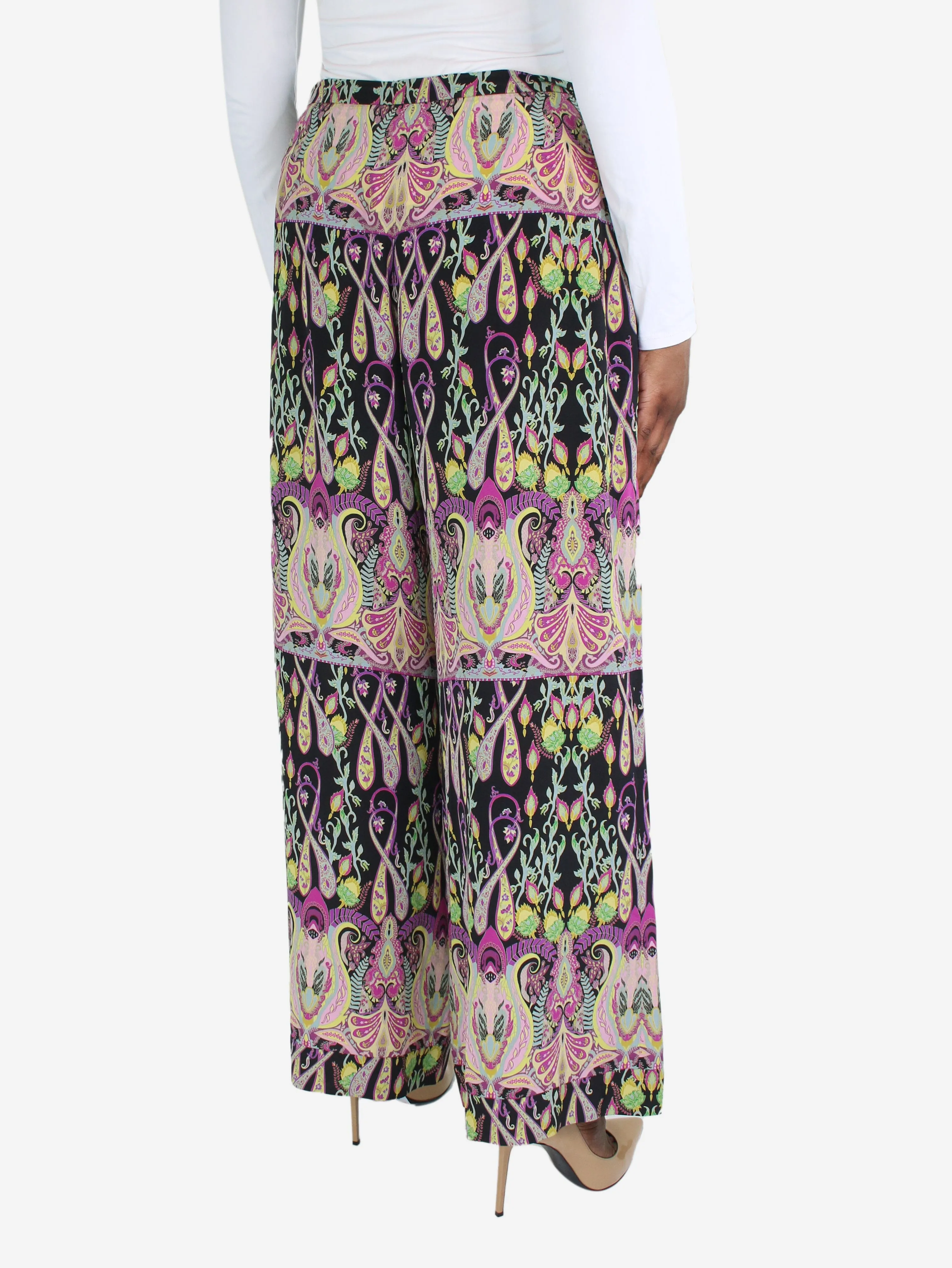 Multicoloured paisley printed trousers - size IT 48