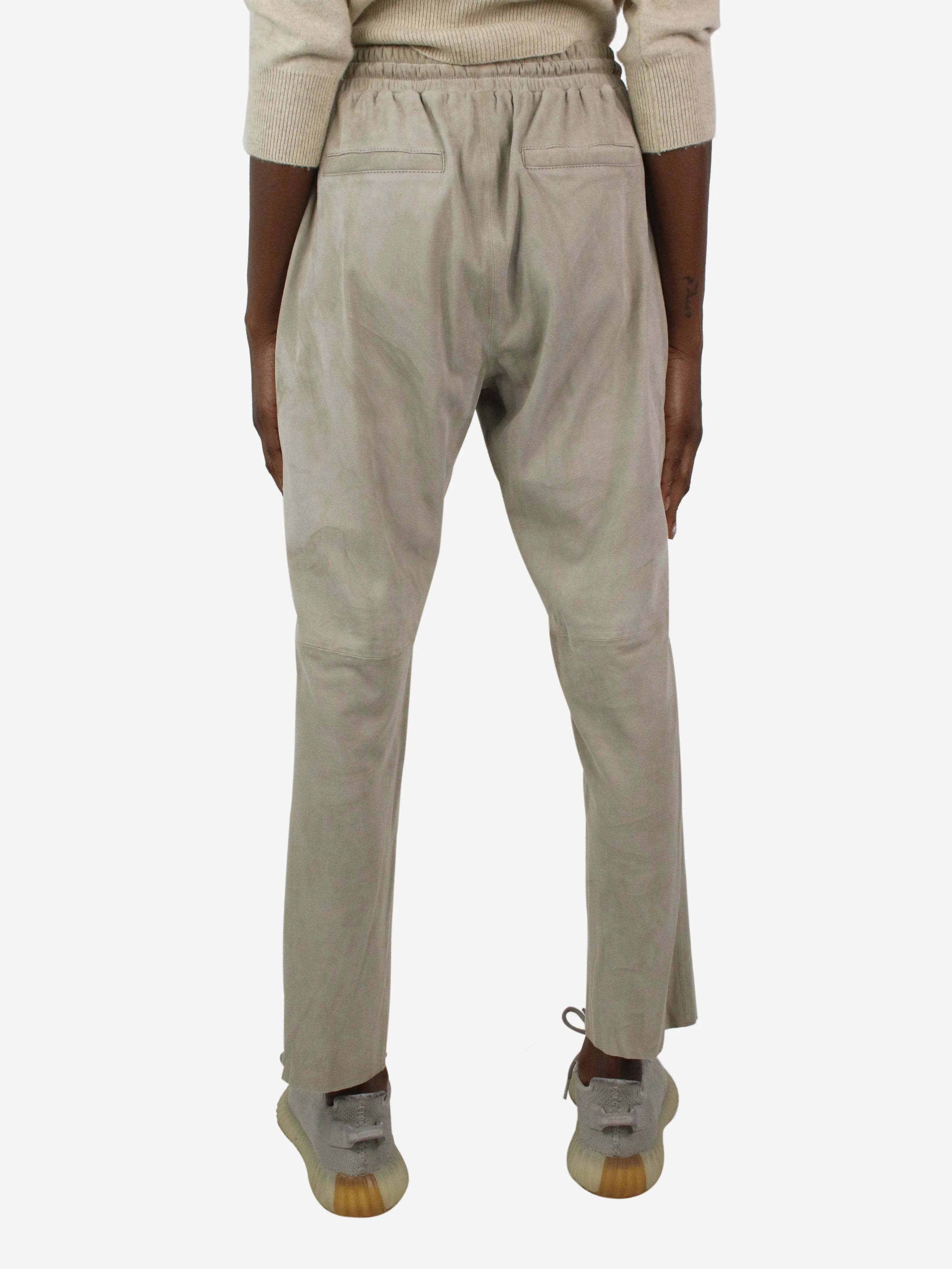 Neutral suede trousers - size L