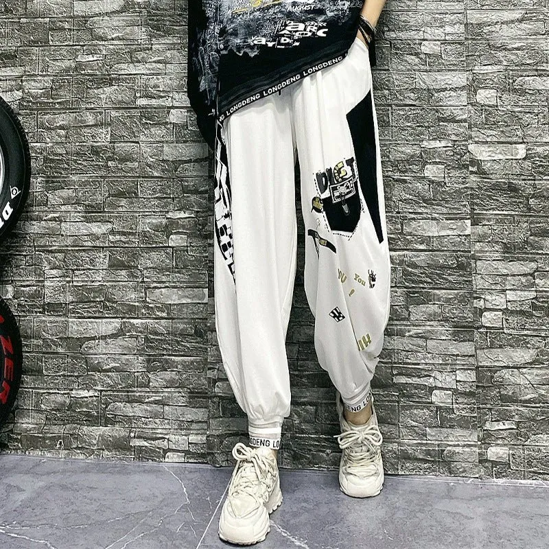 New Casual Pants Harem Thin Letter Printing Trend Brand Leggings Plus Size Women's Pants