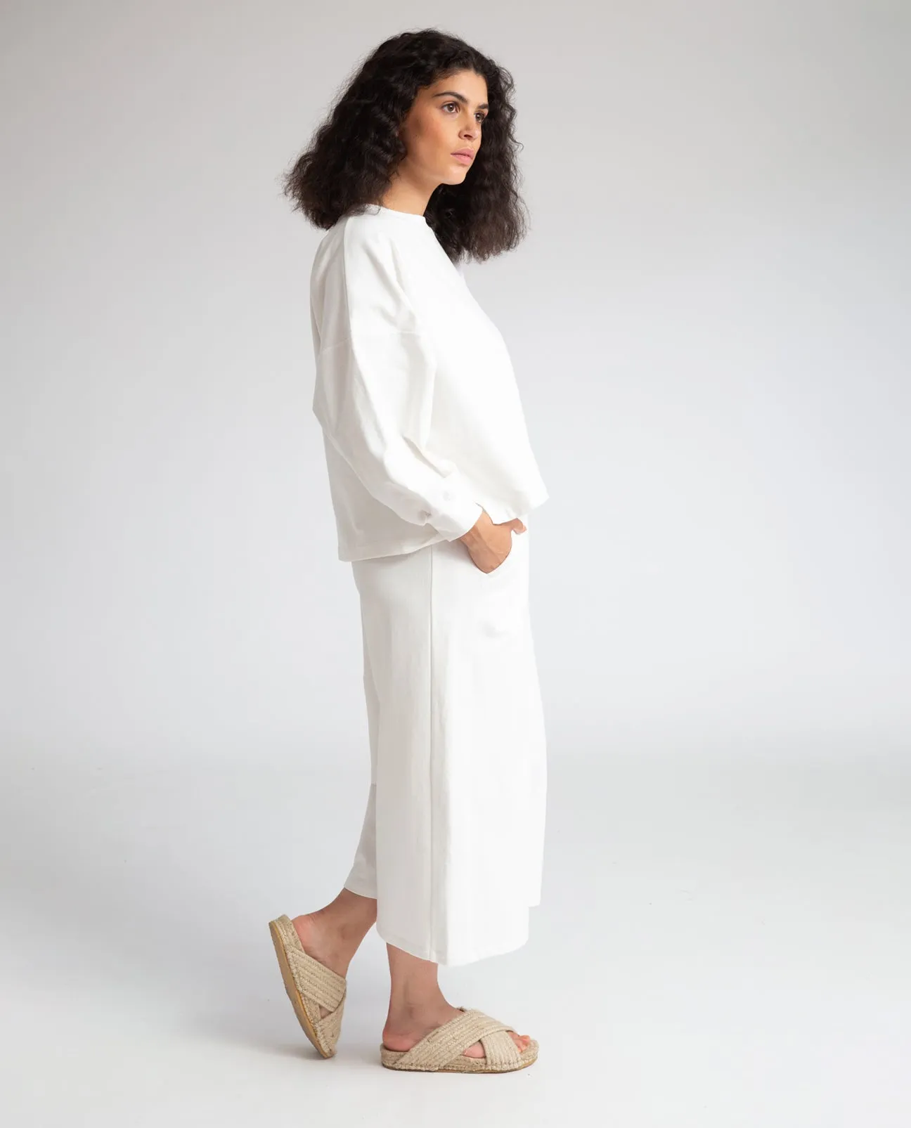 Nicky Organic Cotton Trousers In Ivory