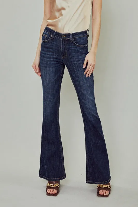 Oak Park Petite Mid Rise Flare Denim