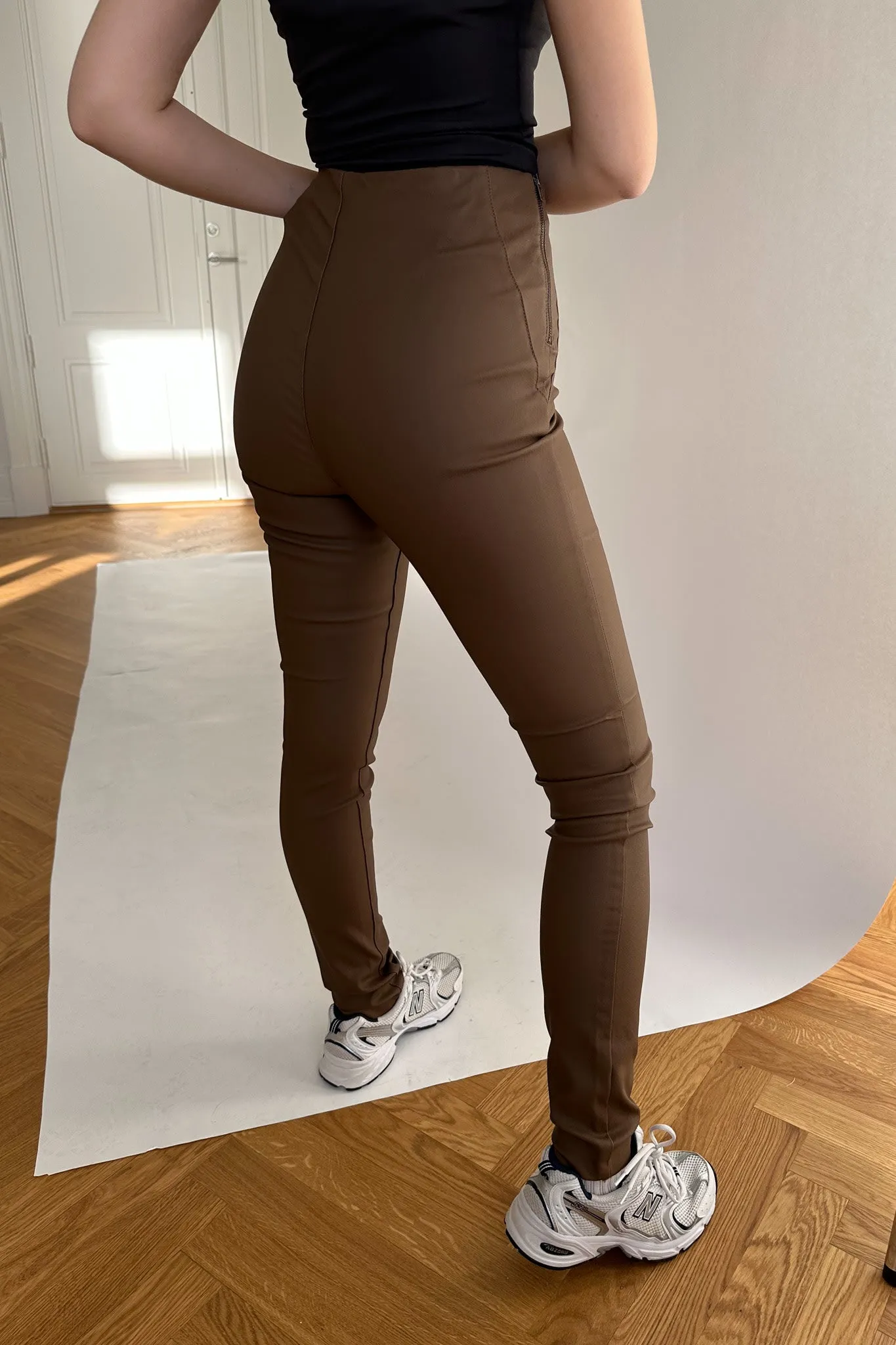 OBJBelle Imiteret Leggings - Brun