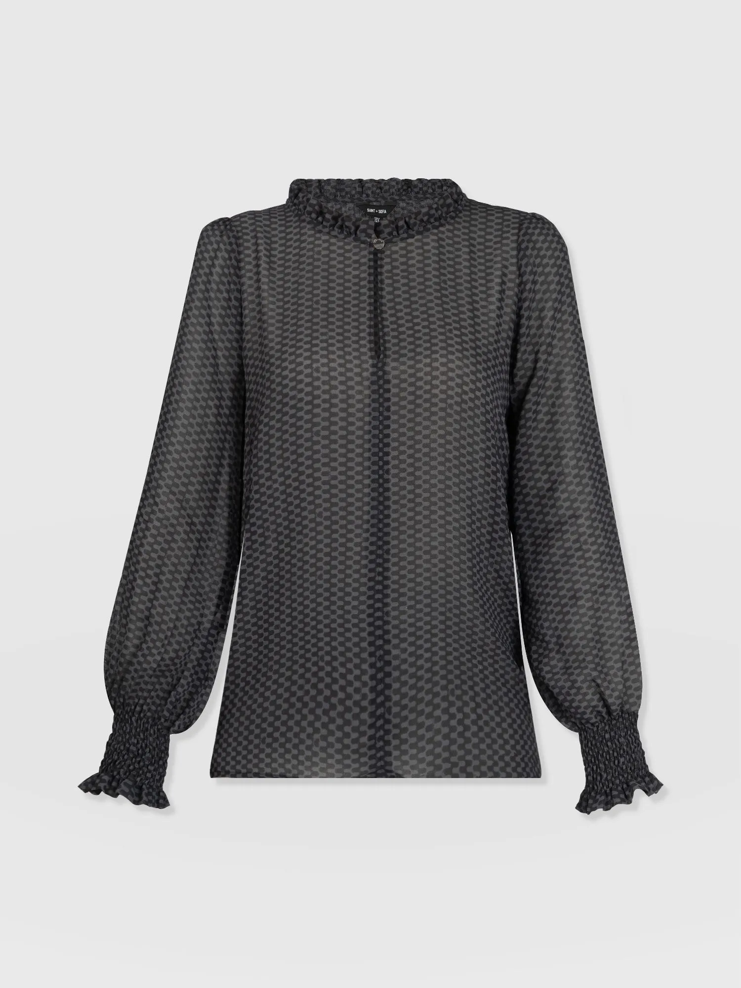 Olivia Blouse - Charcoal Wave