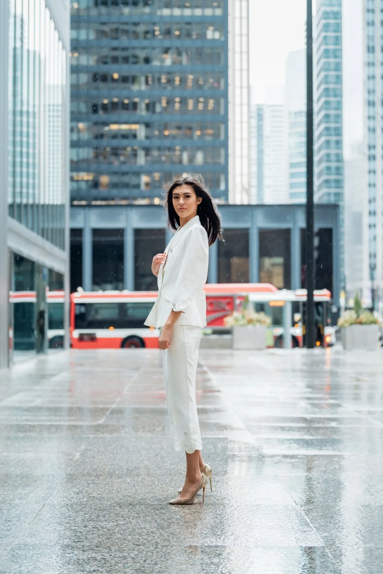 Pearl Accented White Blazer