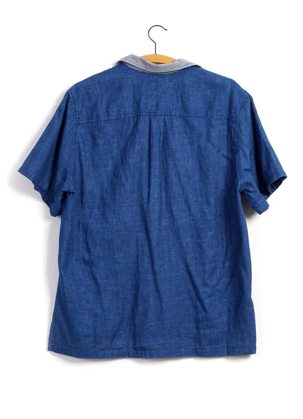 PHILIP | Short Sleeve Pull-On Shirt | Indigo/Stripe