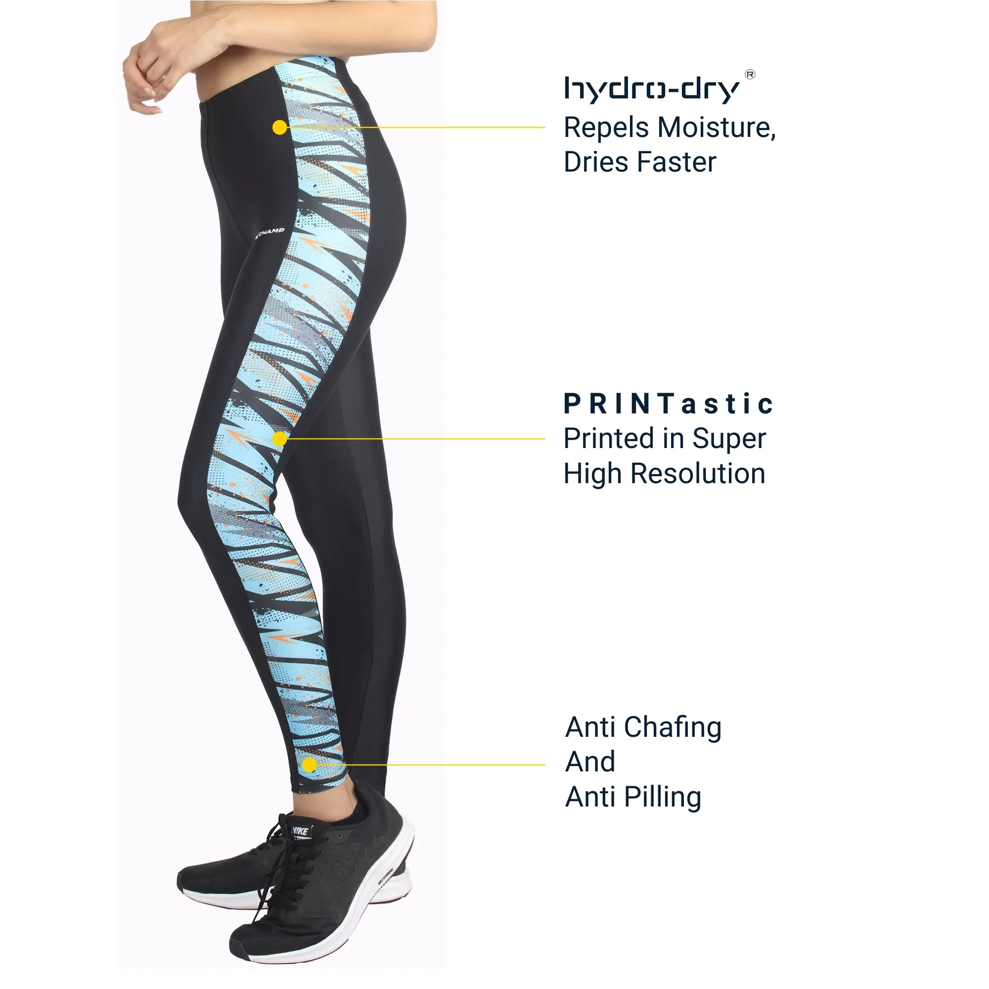 Power Block Women's LEGGING (Ideal for Running, Gym and Yoga) Anti Chafing