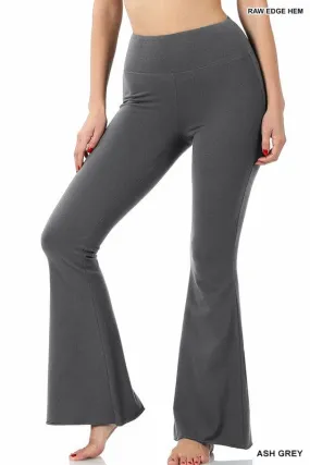 RAW EDGE HEM FLARE YOGA PANTS