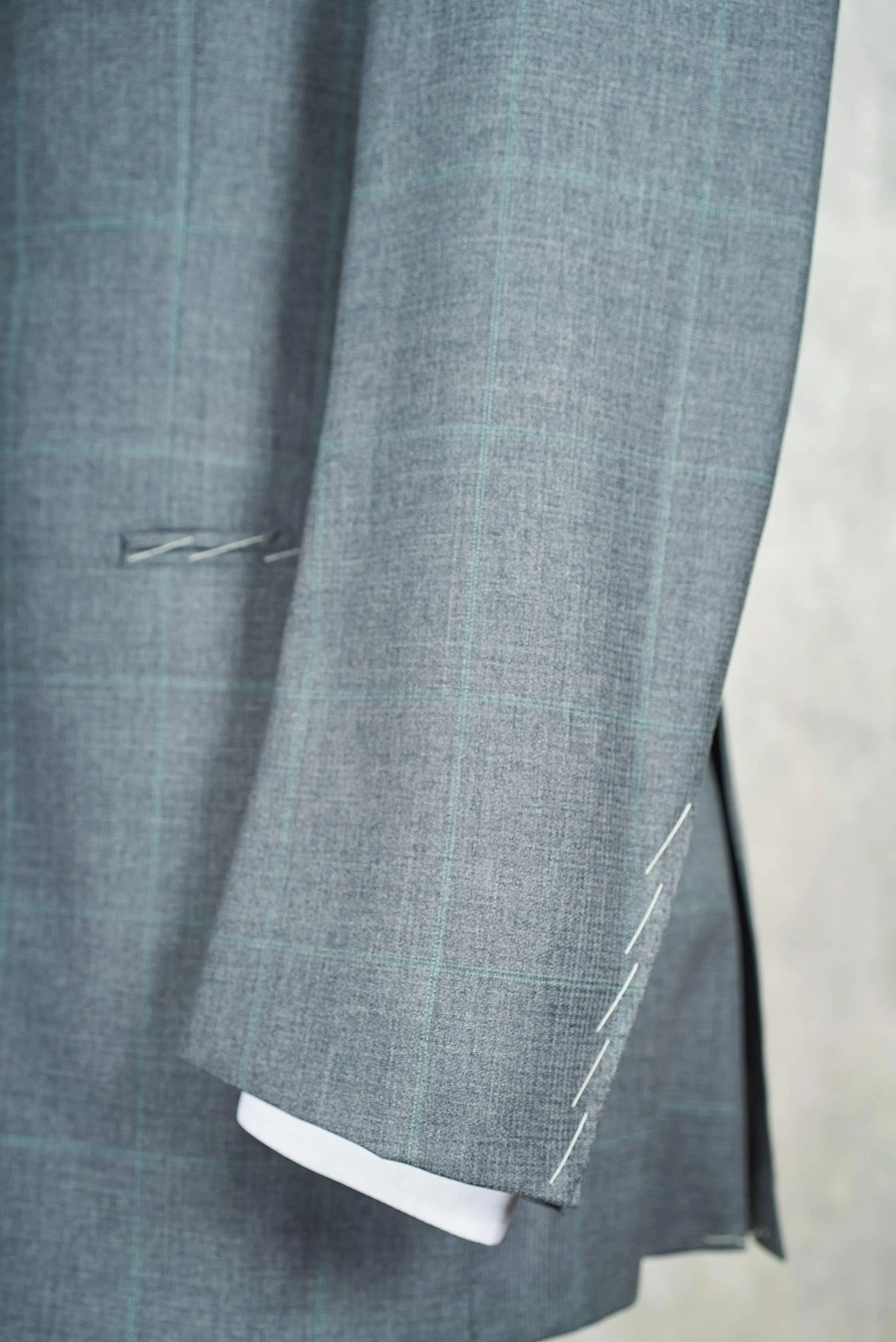 Ring Jacket AMJ01 Grey Windowpane Wool Suit