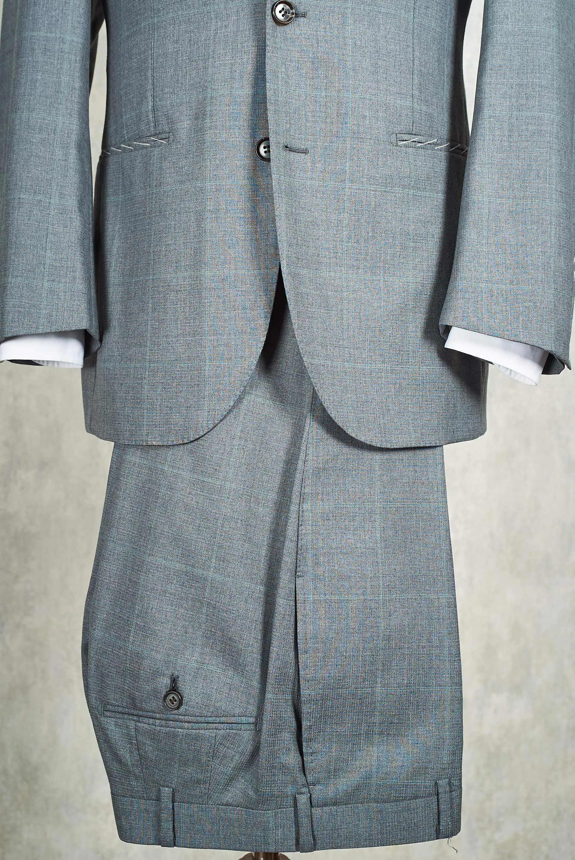 Ring Jacket AMJ01 Grey Windowpane Wool Suit