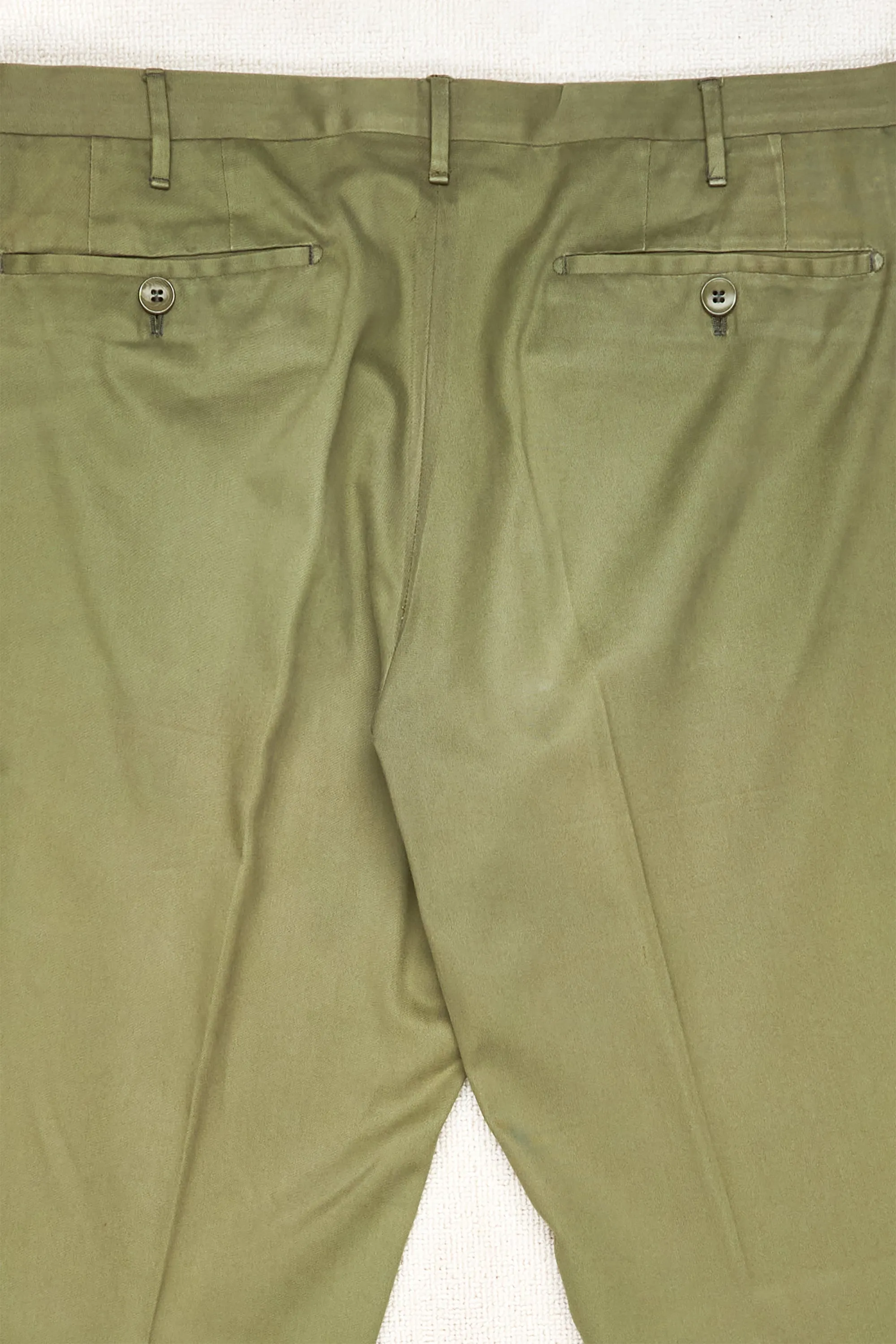 Rota Olive Cotton Flat Front Trousers