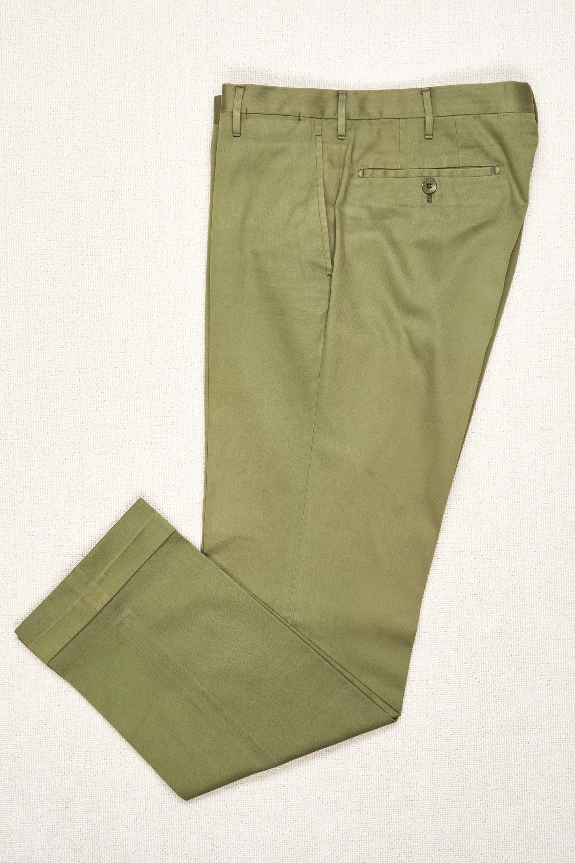 Rota Olive Cotton Flat Front Trousers