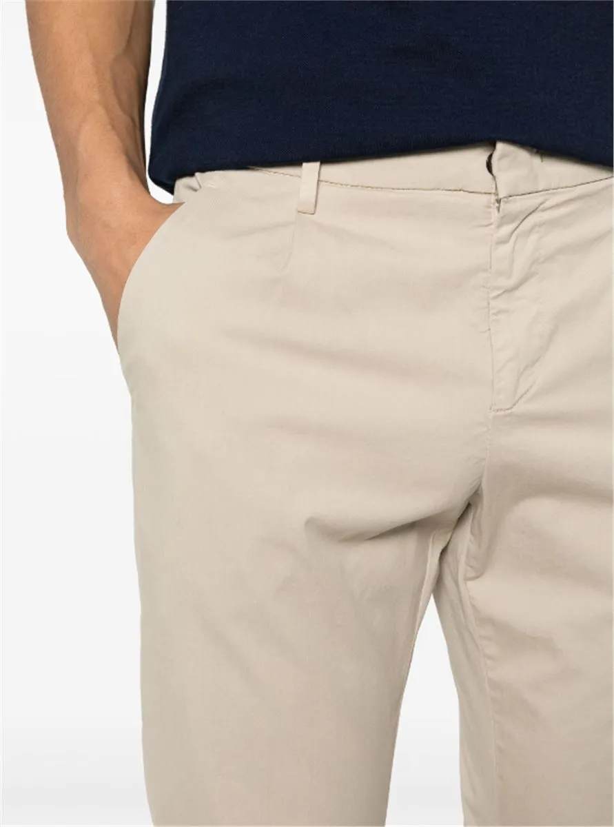 SLIM-FIT TWILL TROUSERS