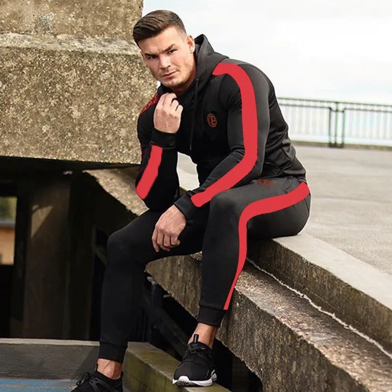 Sport Man Tracksuit Running Gym Men Set Sport Clothing Set Joggers Fitness Bodybuilding Sports Suits Mens Hoodie Pants Suit Men