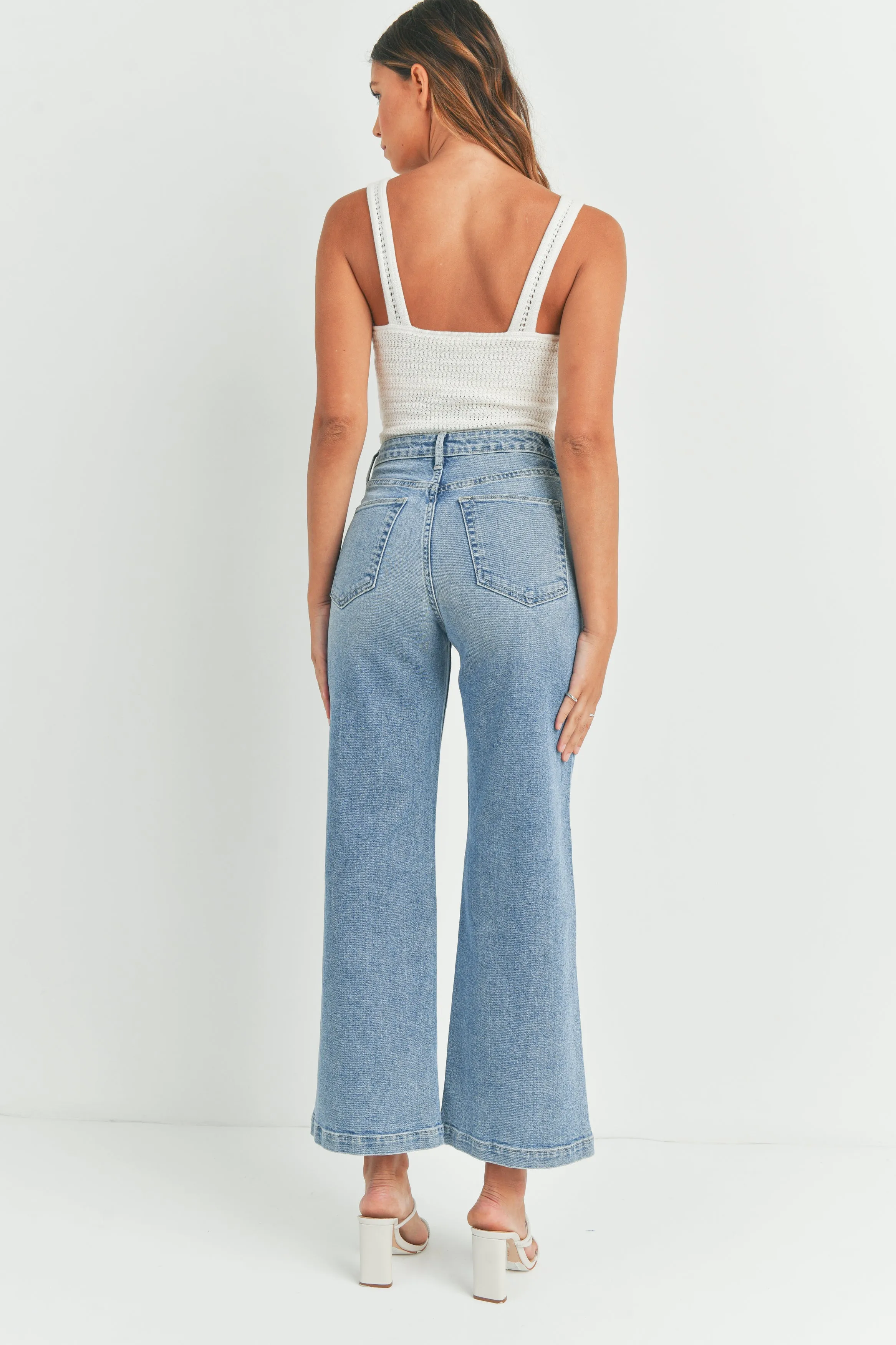 The Ivy Patch Pocket Wide Leg Jeans