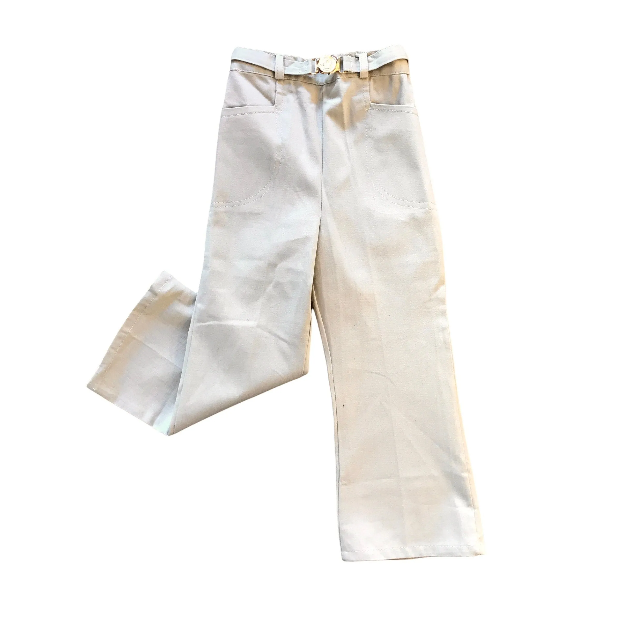 Vintage 60s Beige Flare Trousers /  4-5Y