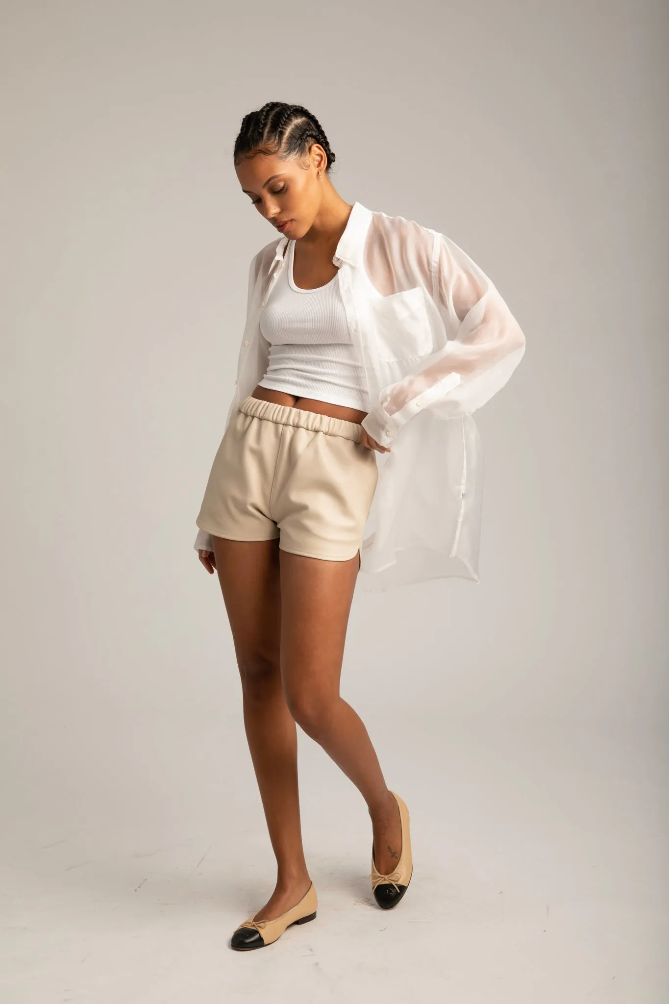 White Silk Organza Oversized Shirt