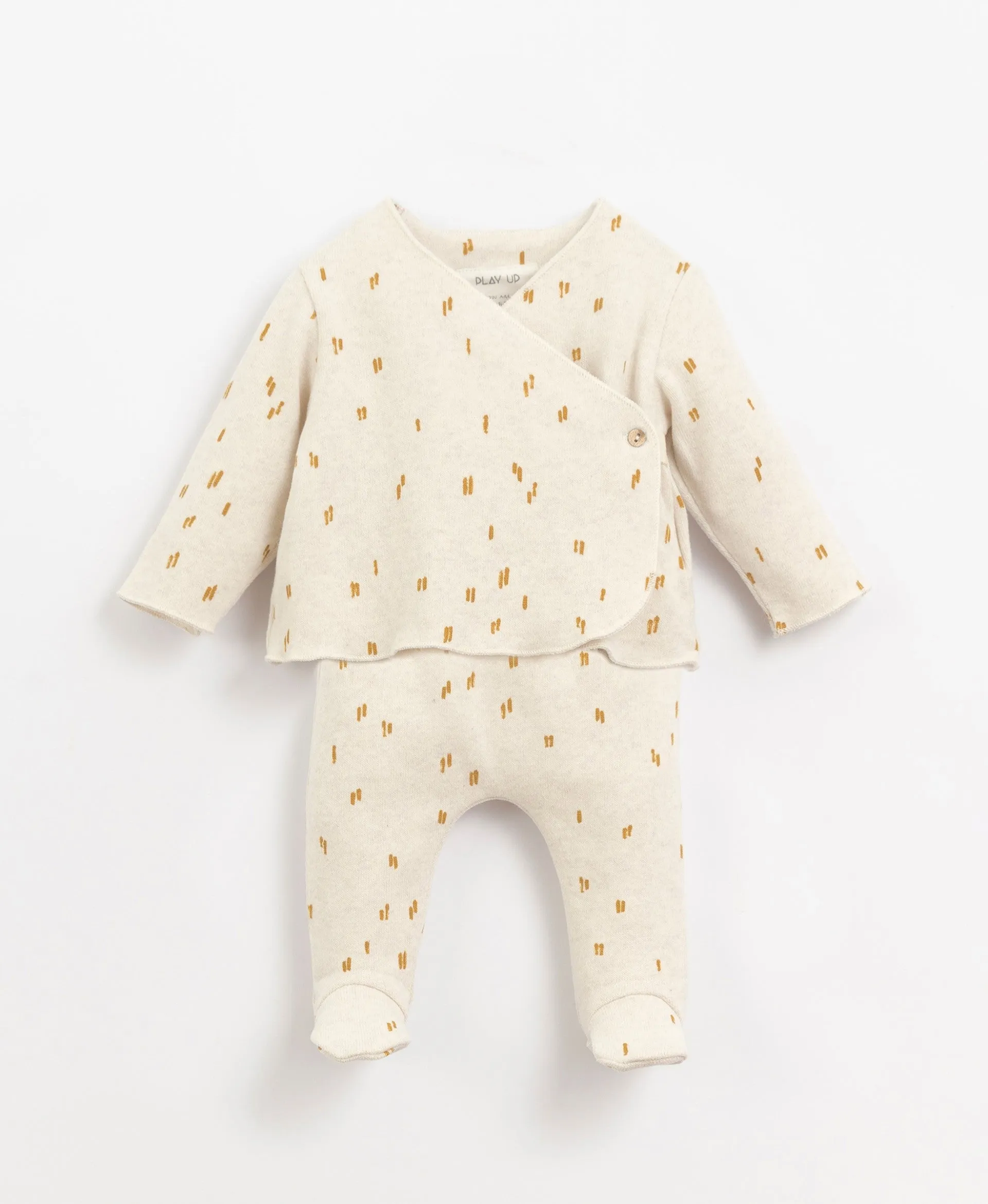 Yellow Speckle Matching Set with Feet