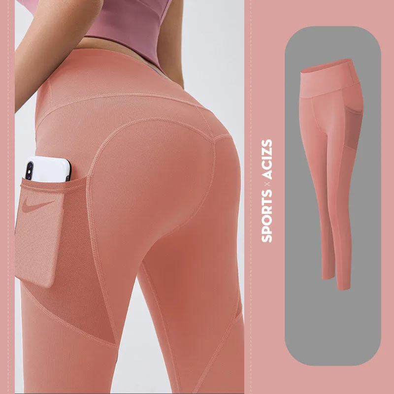 Yoga Pants Women With Pocket Leggings Sport Girl Gym Leggings Tummy Control Jogging Tights Female Fitness Pants