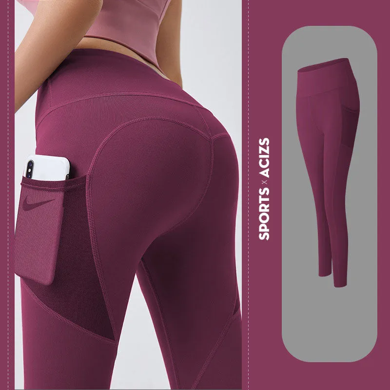 Yoga Pants Women With Pocket Leggings Sport Girl Gym Leggings Tummy Control Jogging Tights Female Fitness Pants