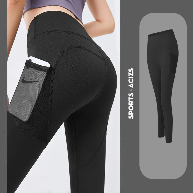 Yoga Pants Women With Pocket Leggings Sport Girl Gym Leggings Tummy Control Jogging Tights Female Fitness Pants