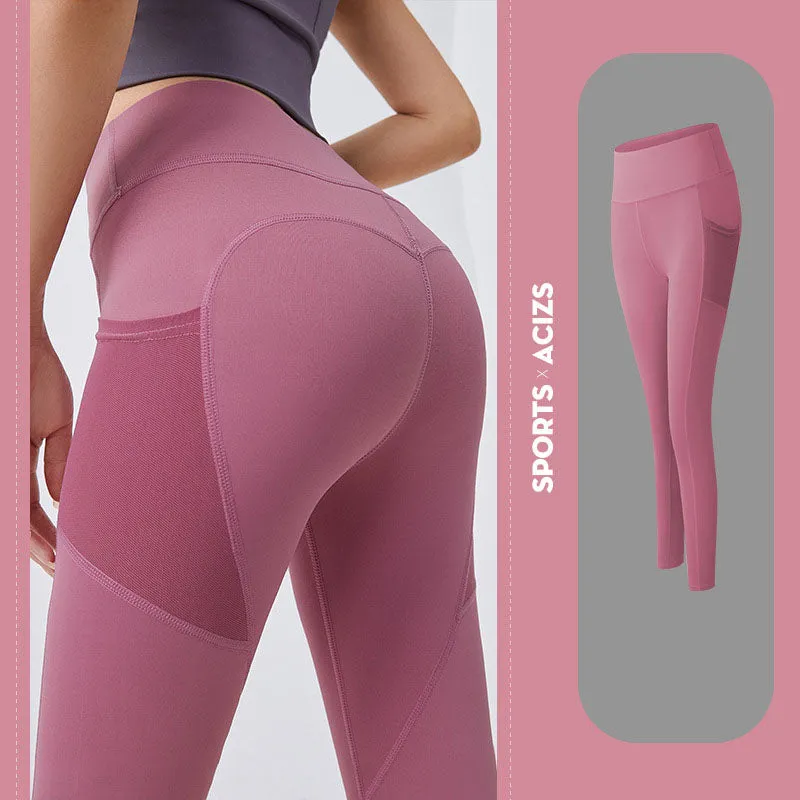 Yoga Pants Women With Pocket Leggings Sport Girl Gym Leggings Tummy Control Jogging Tights Female Fitness Pants