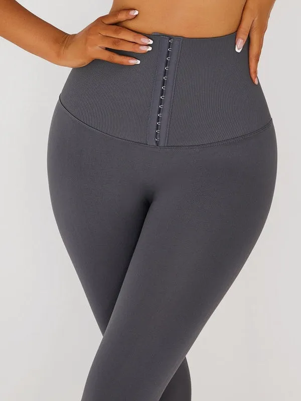 ZASUWA Female Add Velvet Padded High Waist Hip Yoga Corset Leggings